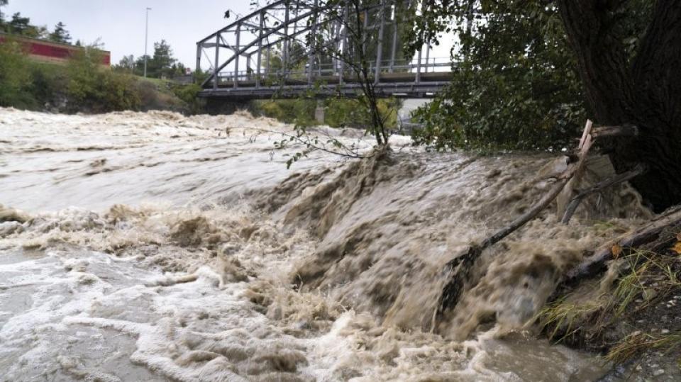 Überlauf der Rhone in Siders 2020